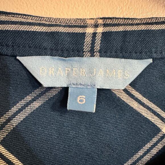 NWT Draper James Windowpane Ruffle Shirt Dress Size 6 - Picture 8 of 10